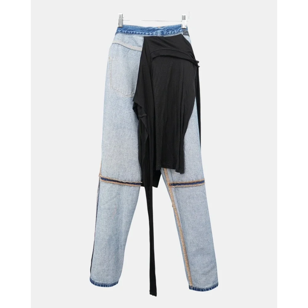 Unravel‎ Project Reversible Hybrid Jeans Women's 27 Shirt Overlay Deconstructed